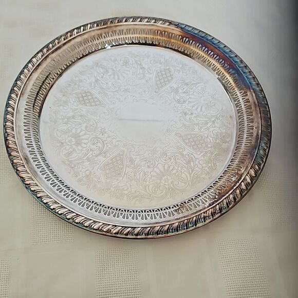 Rogers S.P.Brass Silver Serving Tray 13" - Picture 16 of 16